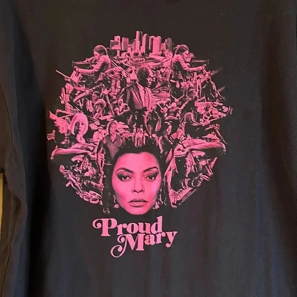 PROUD MARY next level 2017 black tshirt size large short sleeve round neck